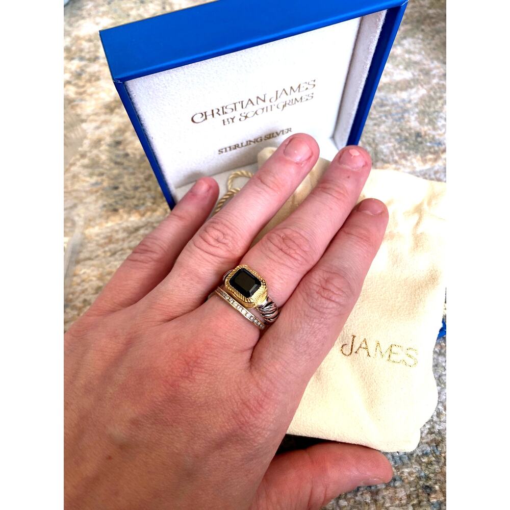 Christian James by Scott Grimes Sterling Silver Black Spinel Ring, Sz 8